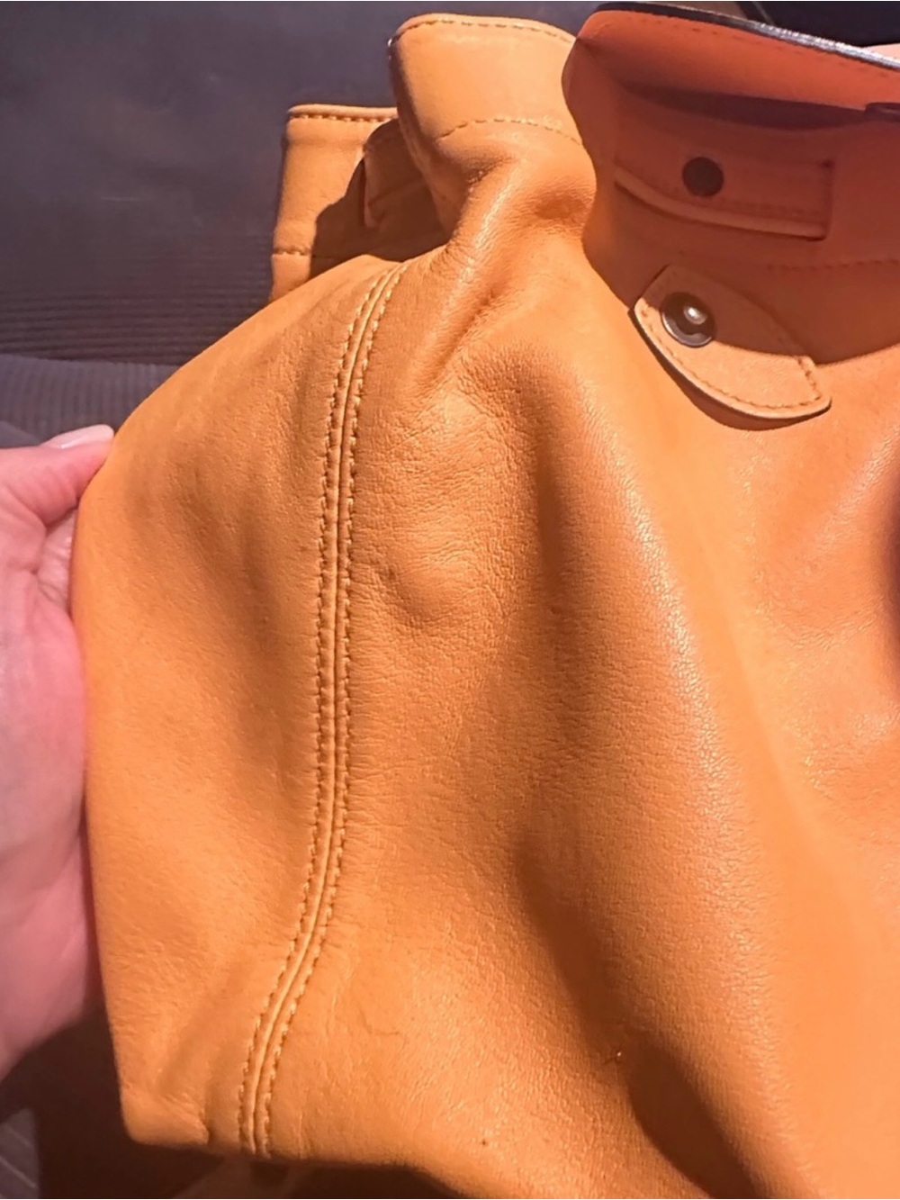 Leather Crossbody Bag in Tan - Picture 4 of 5